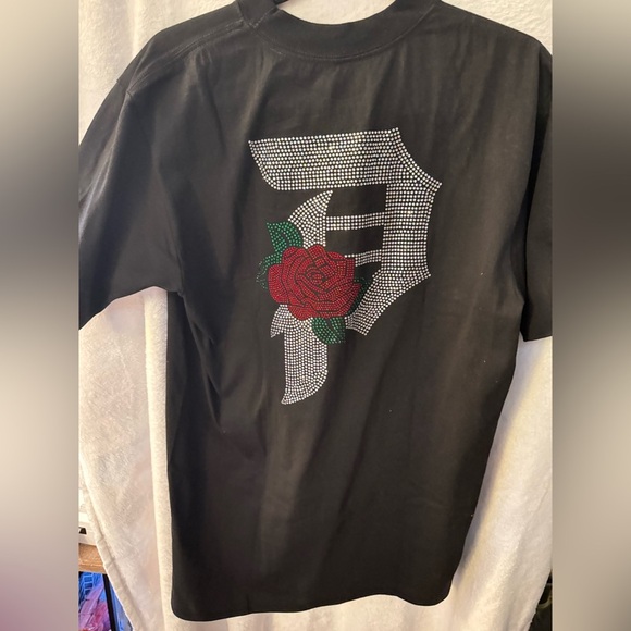 Primitive Black Tee with Rhinestone Logo - Picture 1 of 5